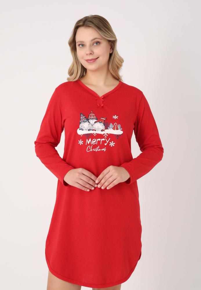 Camasa de noapte Craciun,Imprimeu Merry Christmas,En-gros